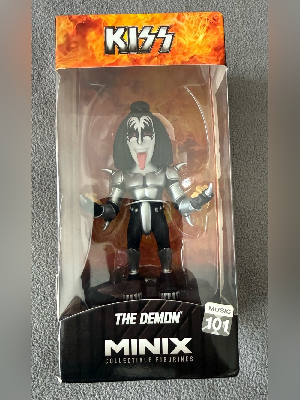 Kiss Minix The Demon Collectible Figure - Black, Silver, White, Red